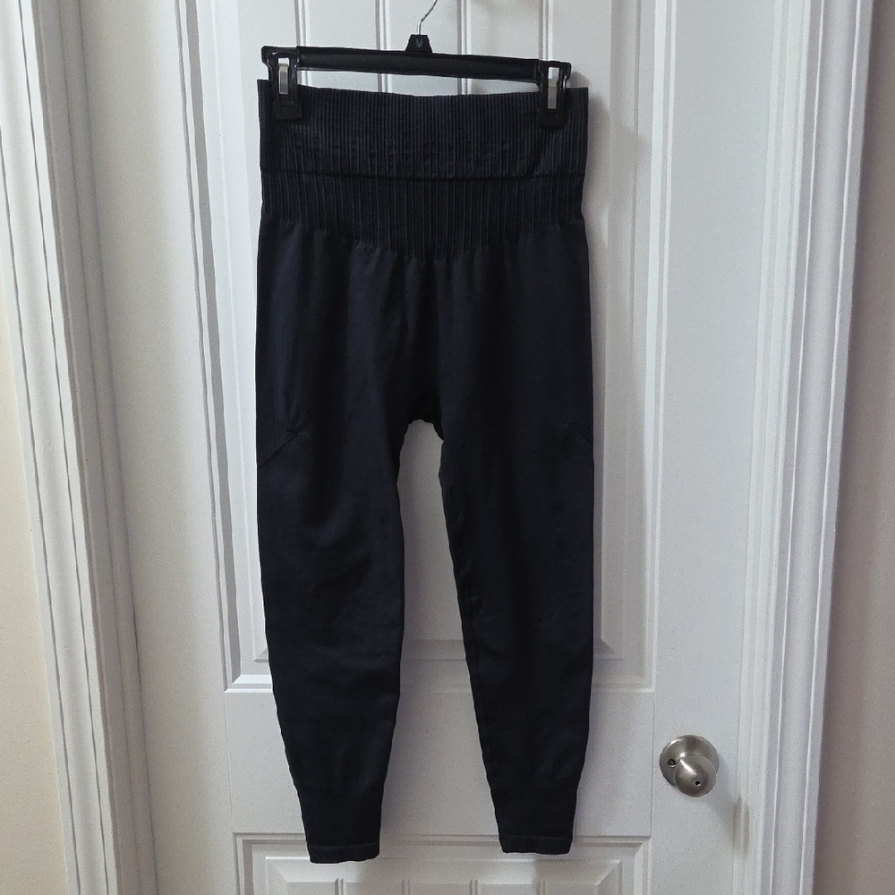 JoyLab Black High-Waist Ribbed Waistband Leggings